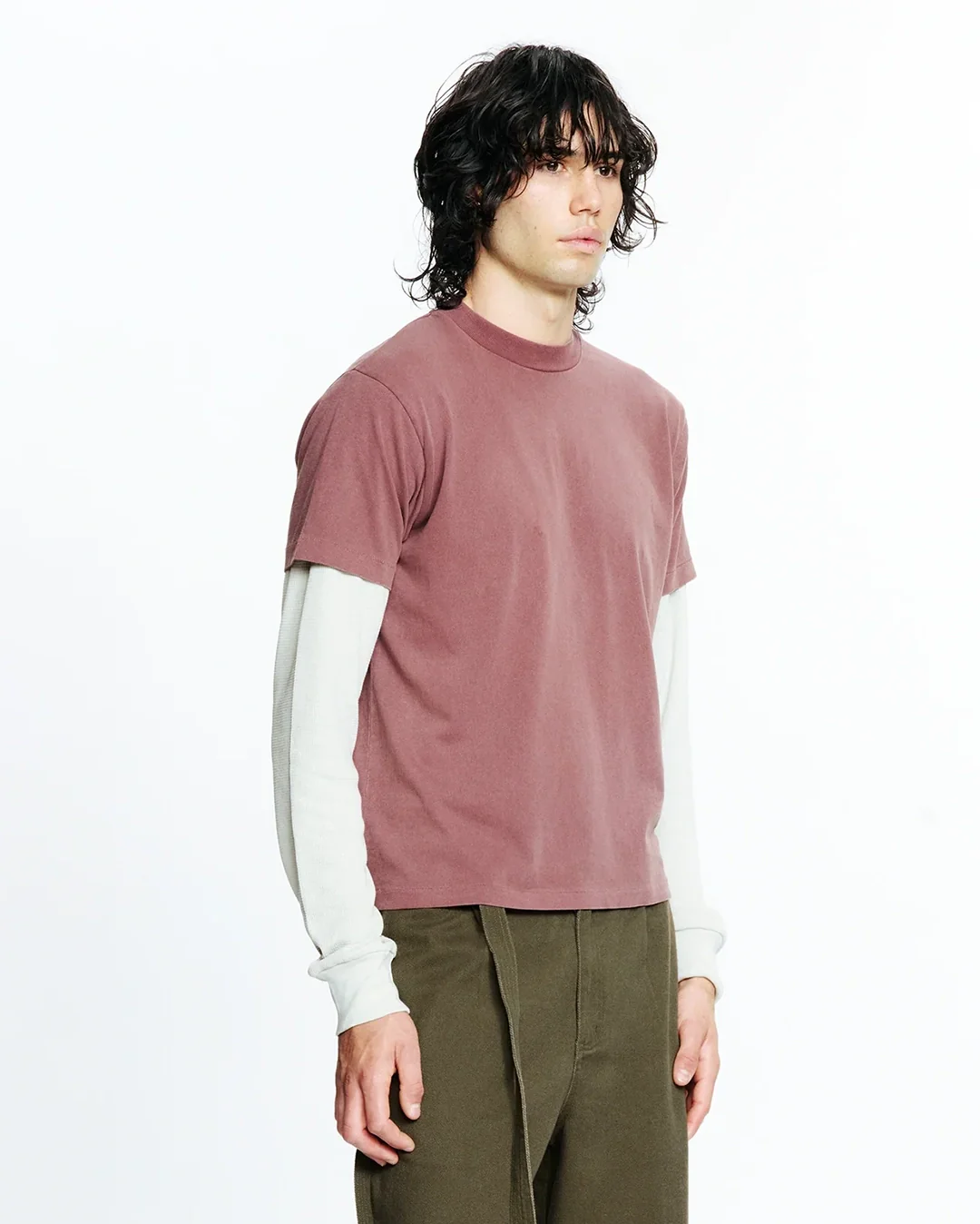 Tide Double Tee - Plum/Bone - Image 2