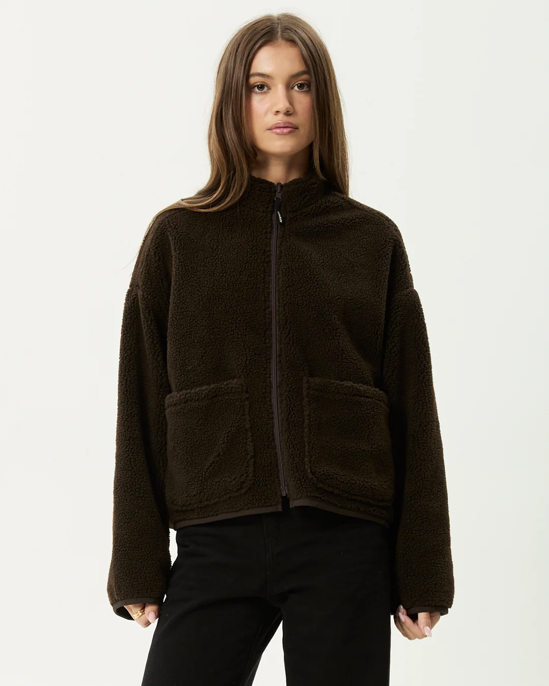 Berlin - Reversible  Polar Fleece Jacket - Coffee - Image 3
