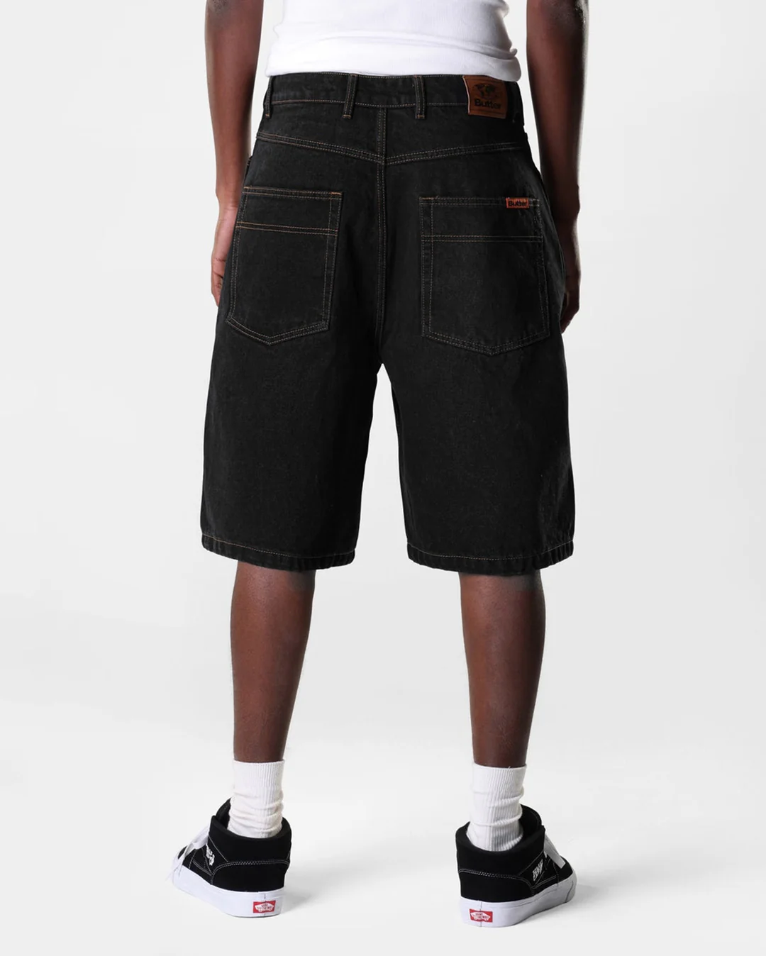 Baggy Denim Shorts - Washed Black - Image 2