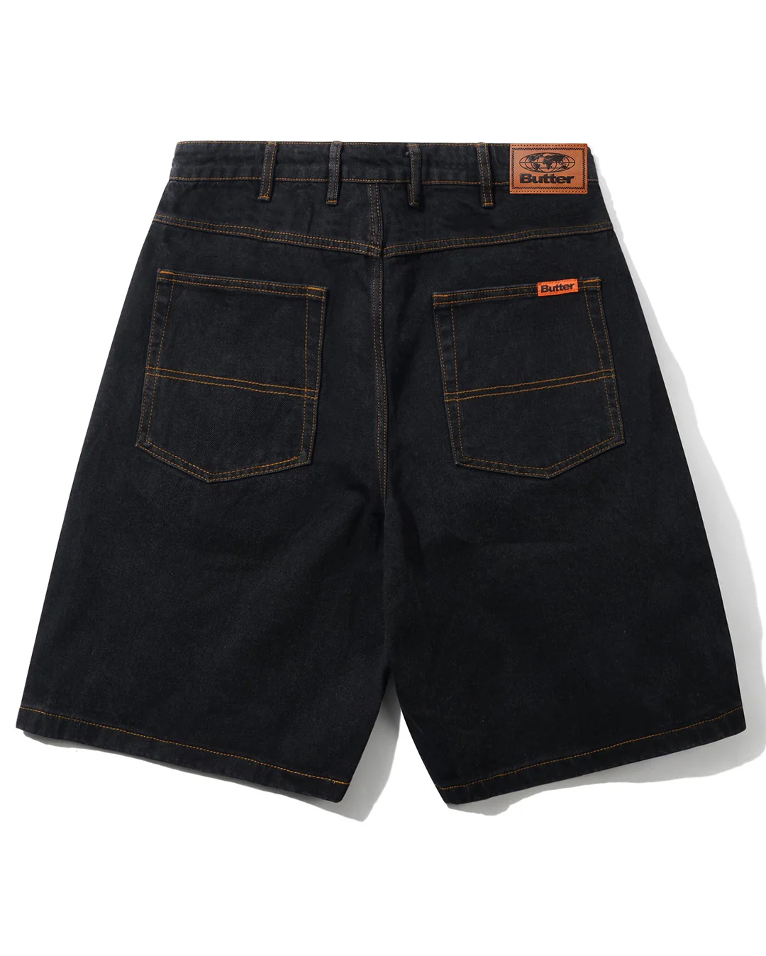 Baggy Denim Shorts - Washed Black - Image 5