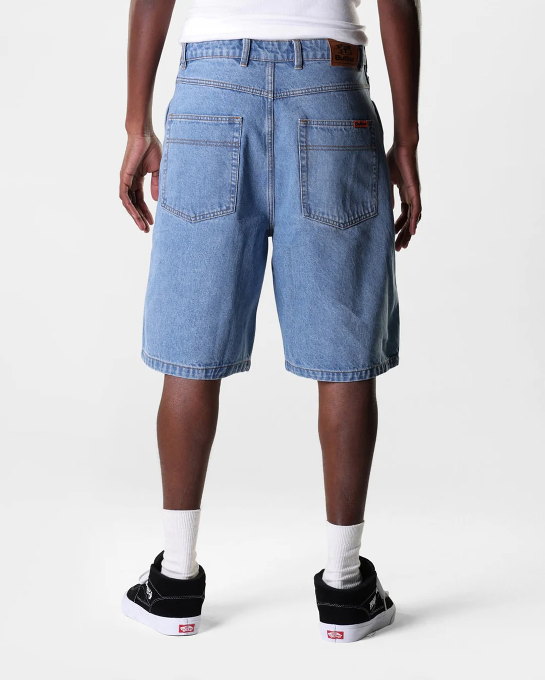 Baggy Denim Shorts - Washed Indigo - Image 2