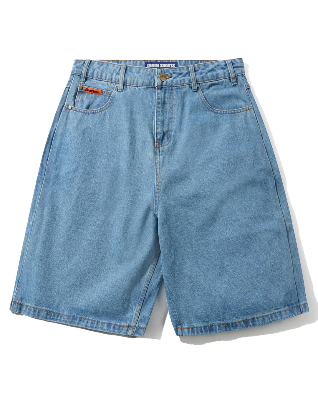 Baggy Denim Shorts - Washed Indigo - Image 4