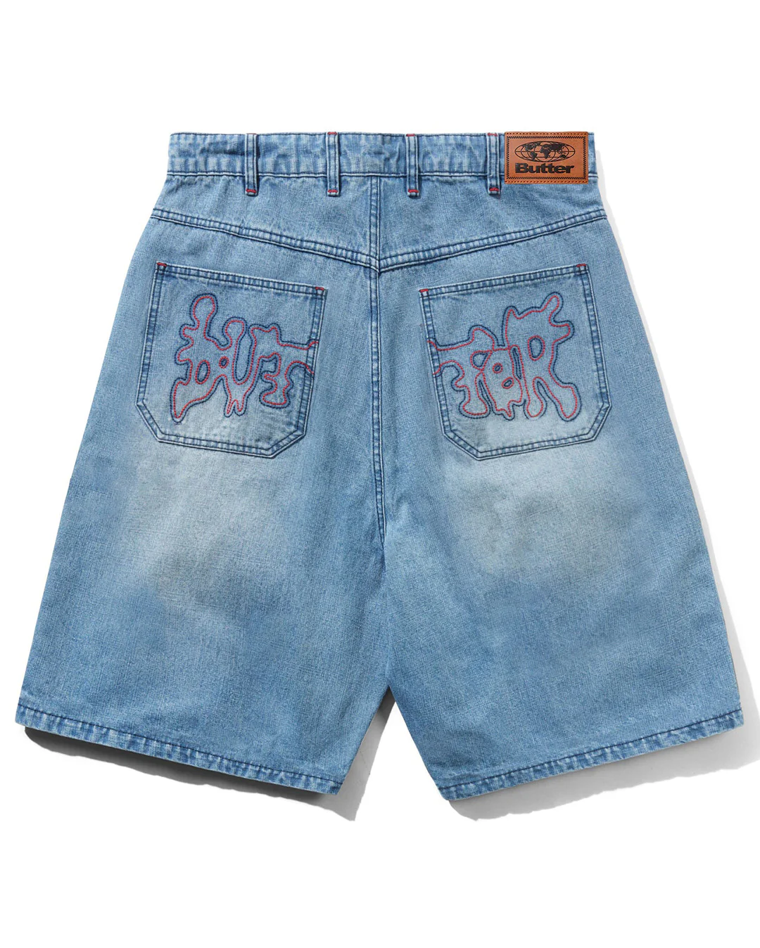 Blotch Denim Shorts - Streaky Blue - Image 2
