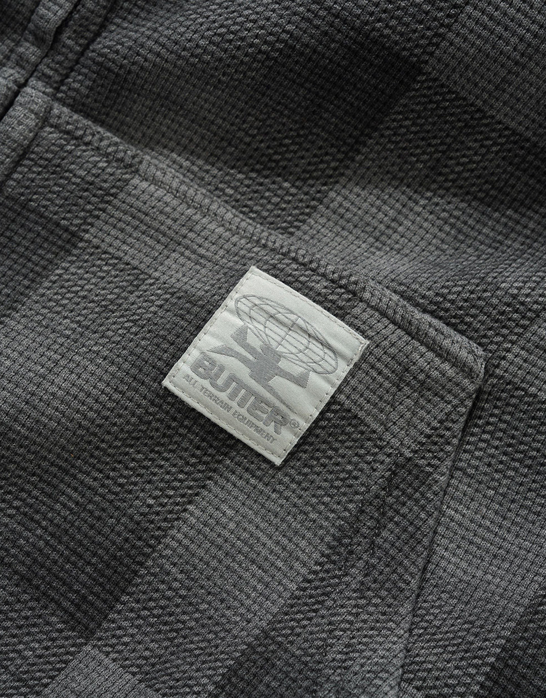 Waffle Zip-Through Hoodie - Grey Plaid - Image 3