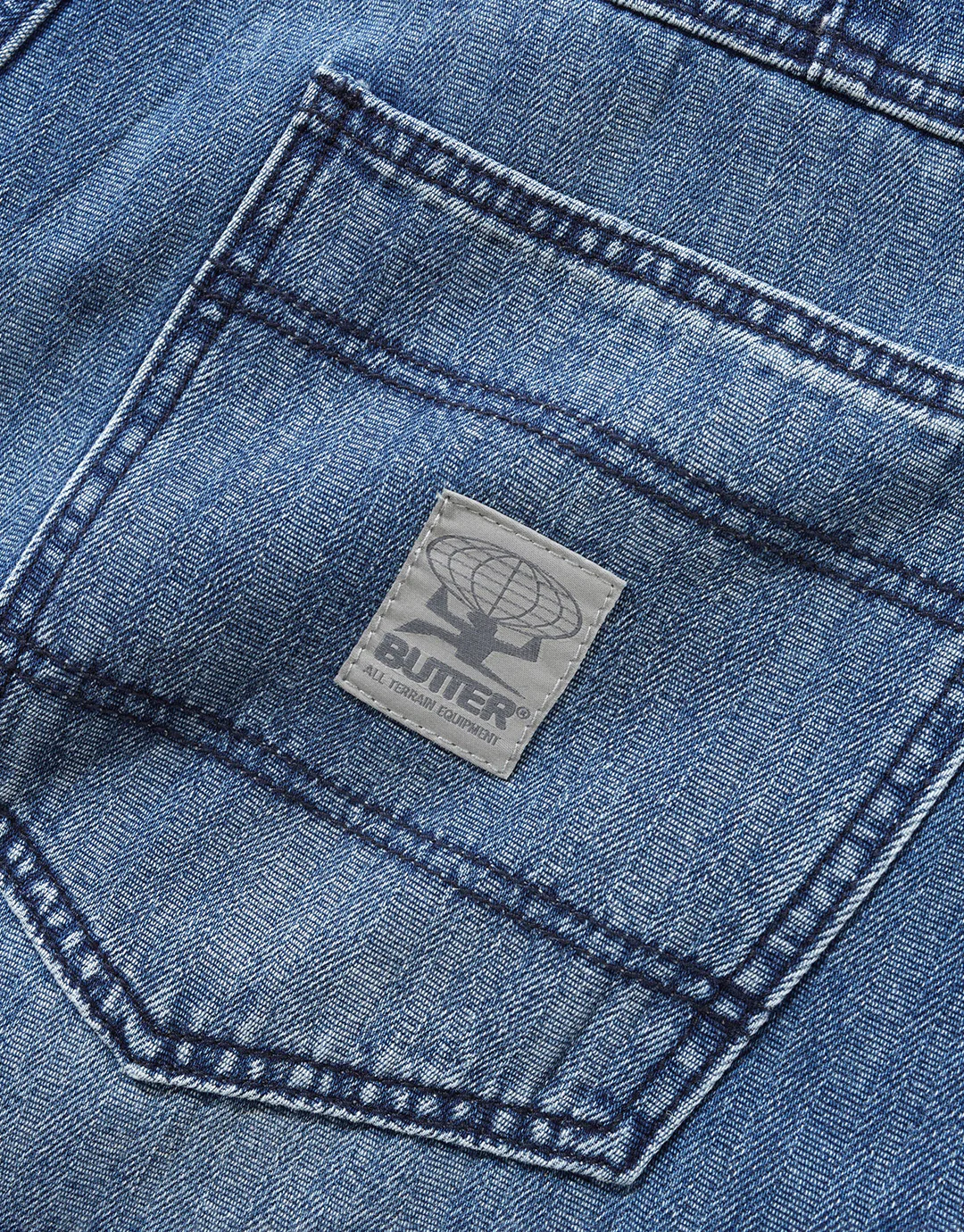 Wide Cut Denim Jeans - Vertical Stripe - Image 5