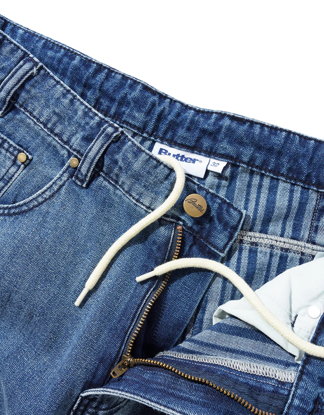 Wide Cut Denim Jeans - Vertical Stripe - Image 8