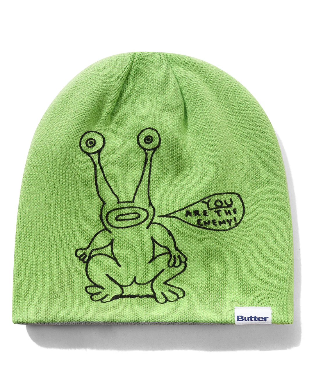 Frog Reversible Beanie - Lime / Grey - Image 2