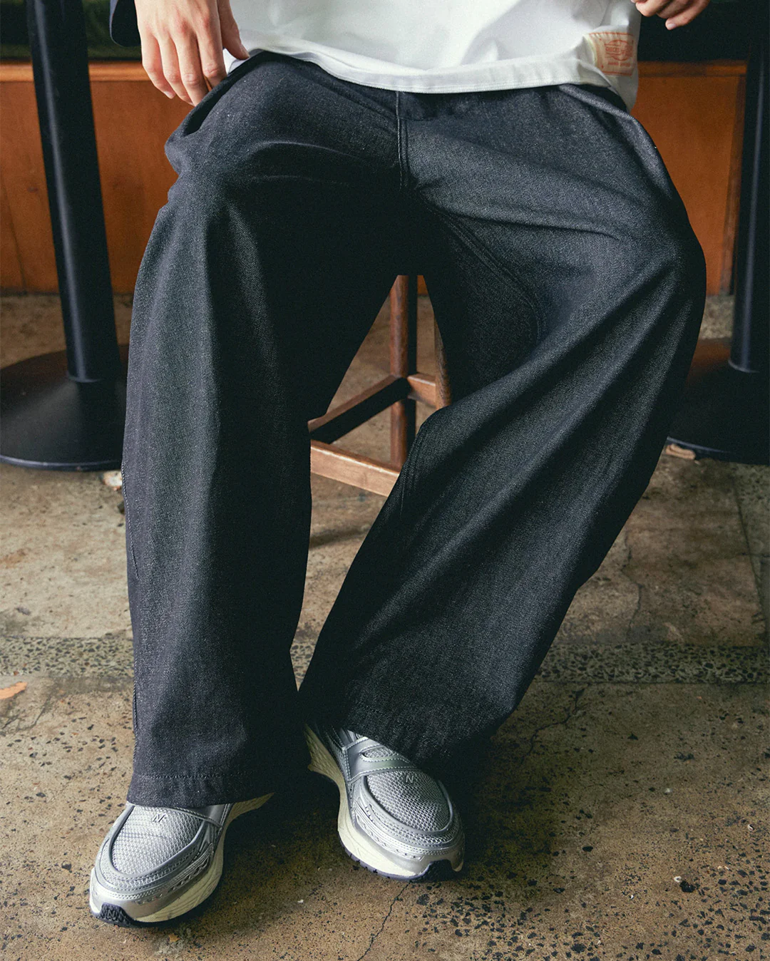 Hakama Pleated Pants - Black Denim - Image 2