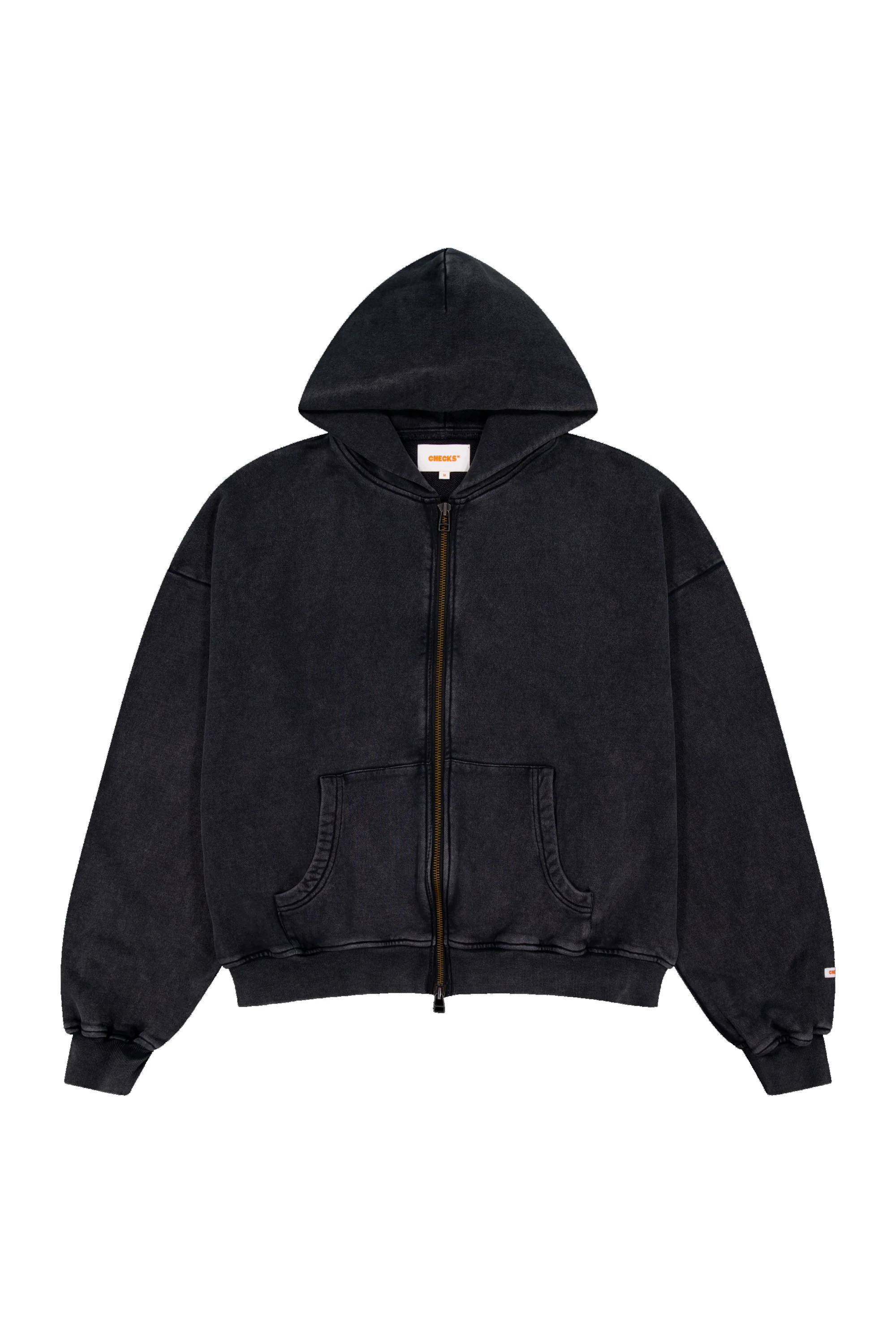 Lark Zip Hoodie - Black Wash - Image 3