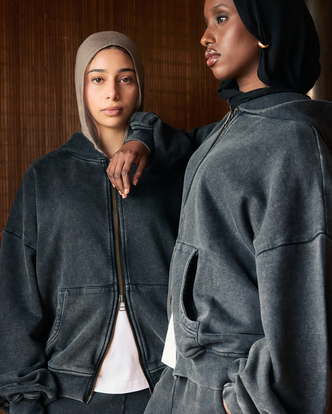 Lark Zip Hoodie - Black Wash - Image 7