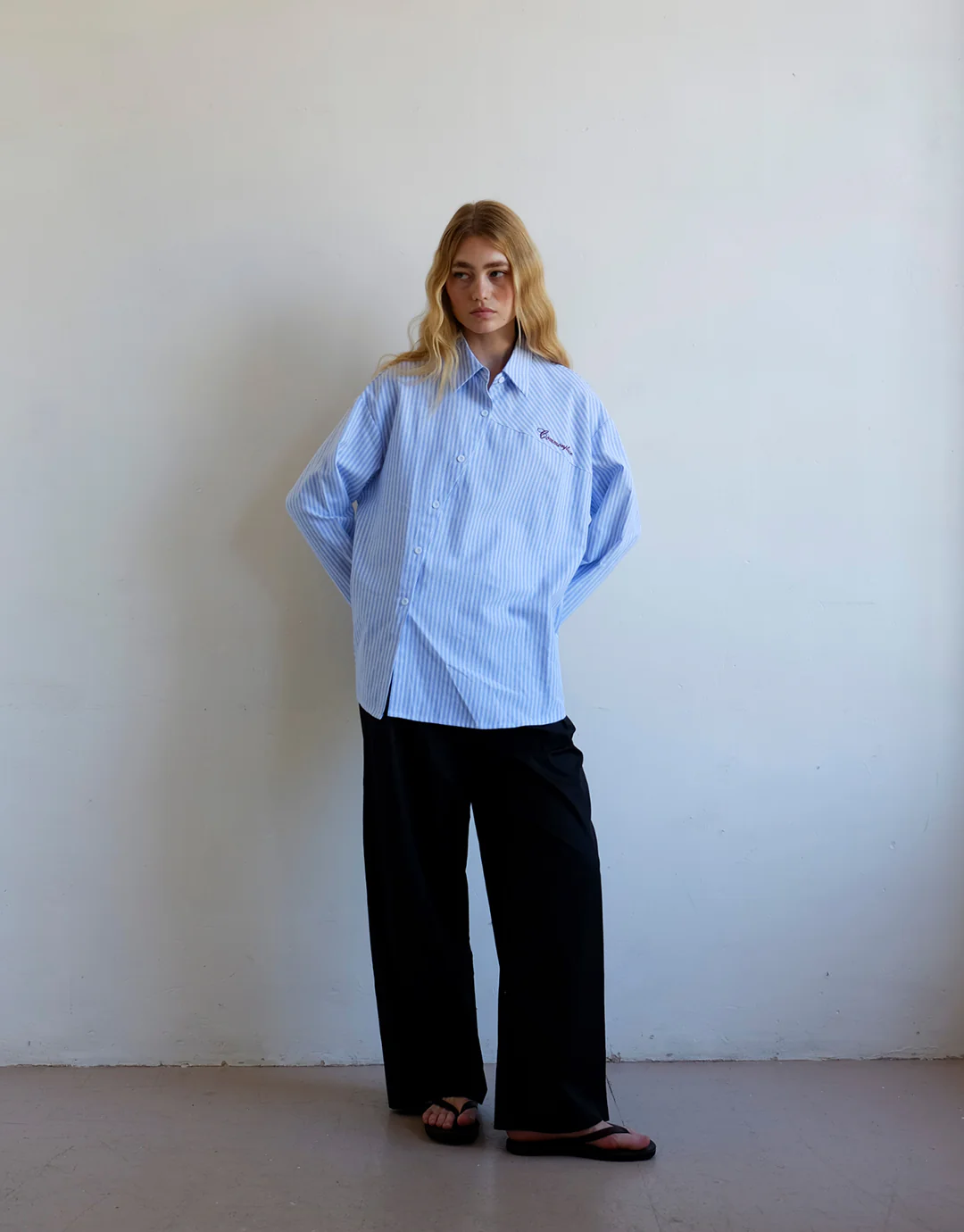 Cortez Shirt - Sky/Maroon Stripe - Image 6