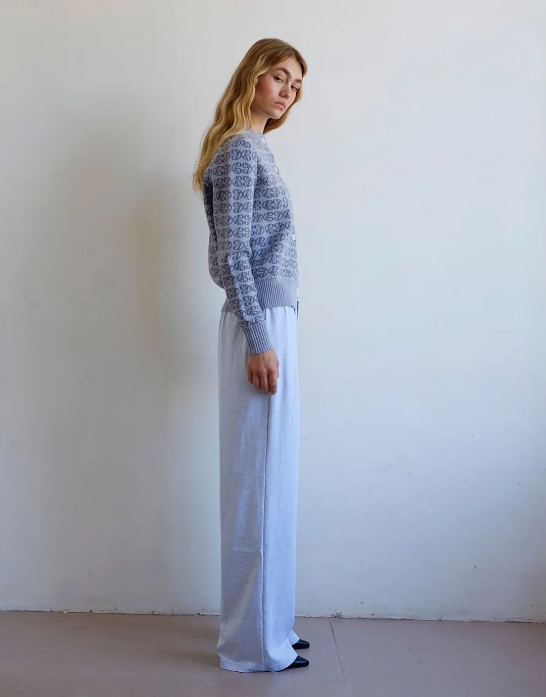 CPD Monogram Cardigan - Sky/Navy - Image 2