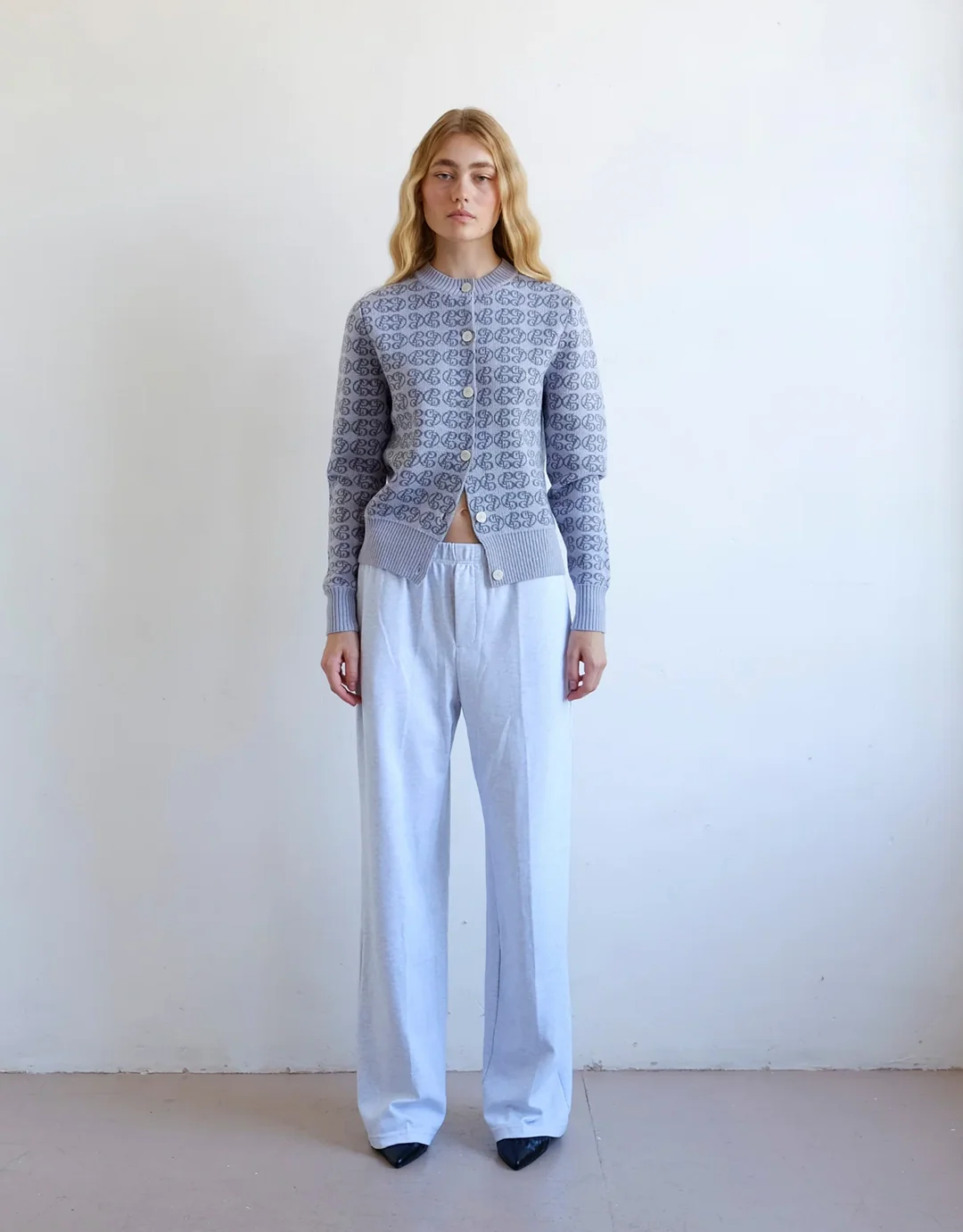 CPD Monogram Cardigan - Sky/Navy - Image 3