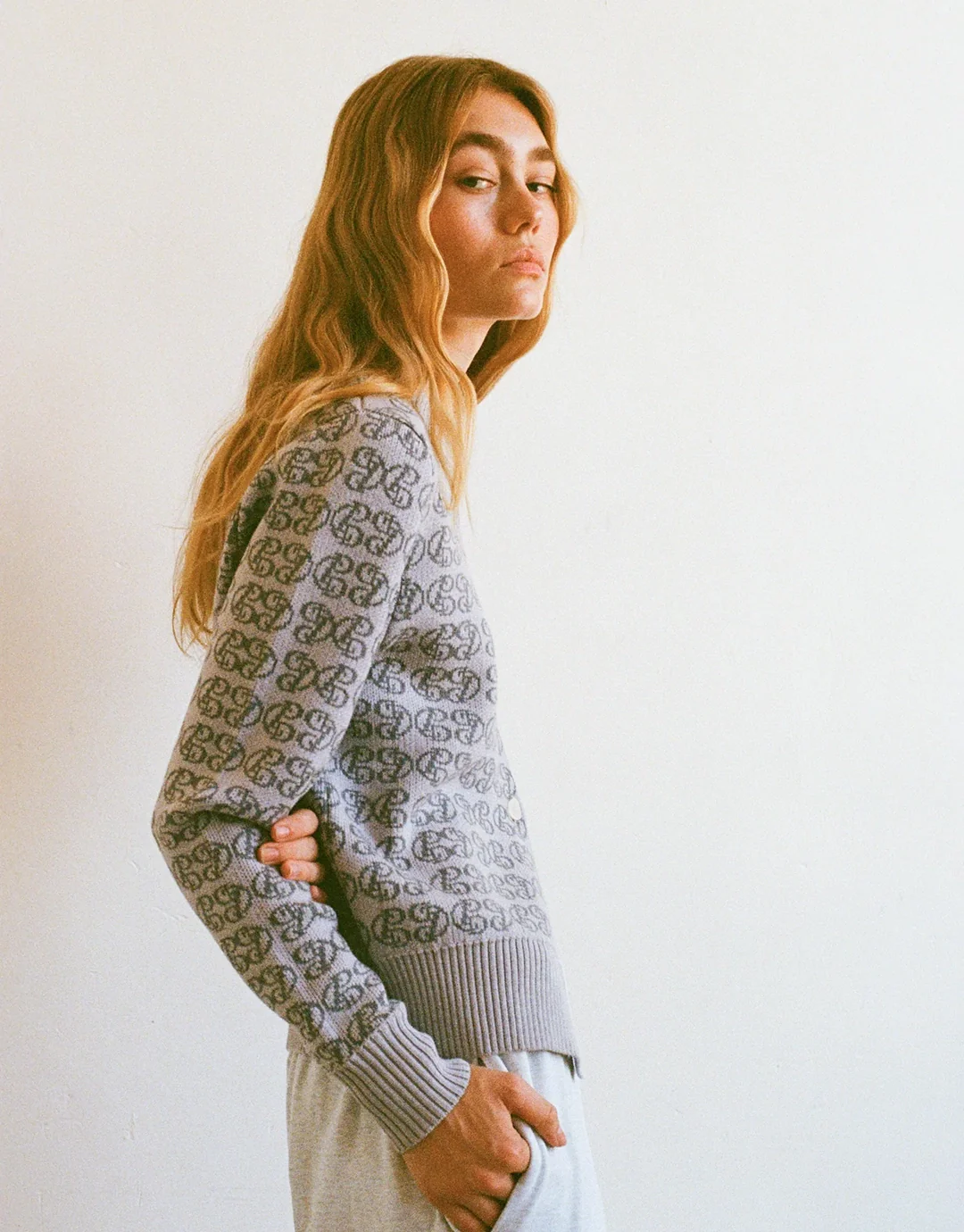 CPD Monogram Cardigan - Sky/Navy - Image 4