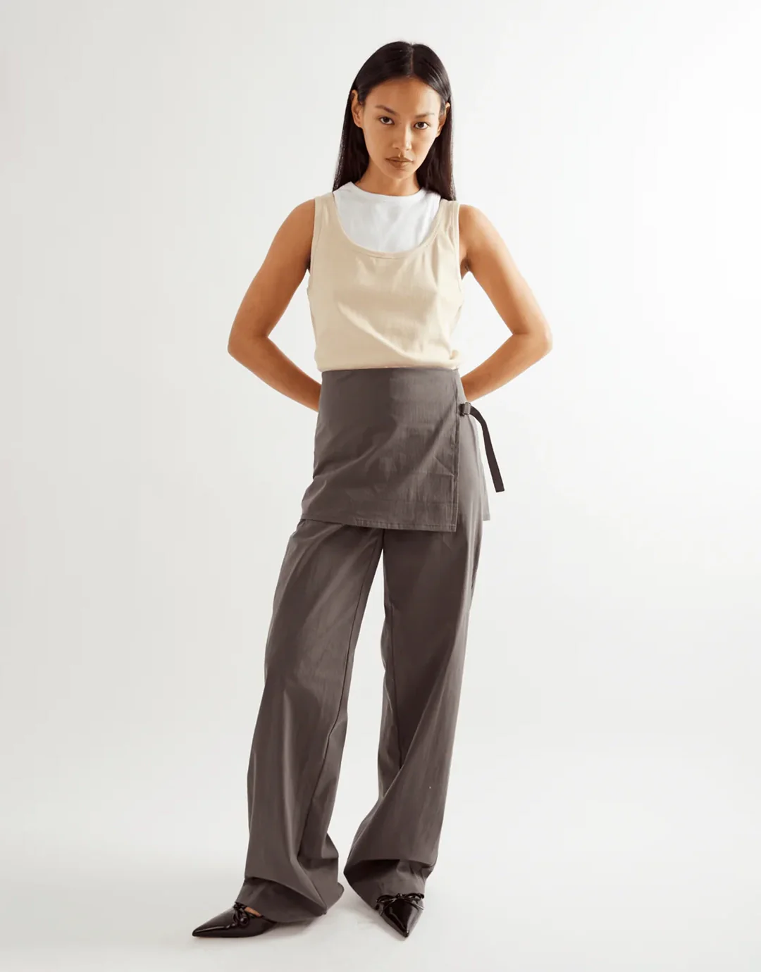 Fifi Layered Trouser - Taupe - Image 3