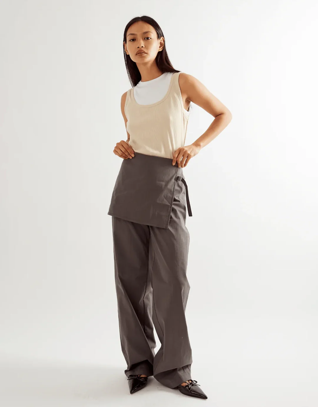 Fifi Layered Trouser - Taupe - Image 4