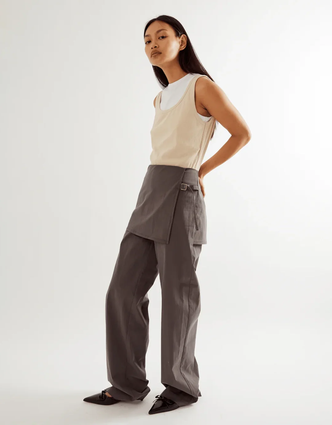 Fifi Layered Trouser - Taupe - Image 6