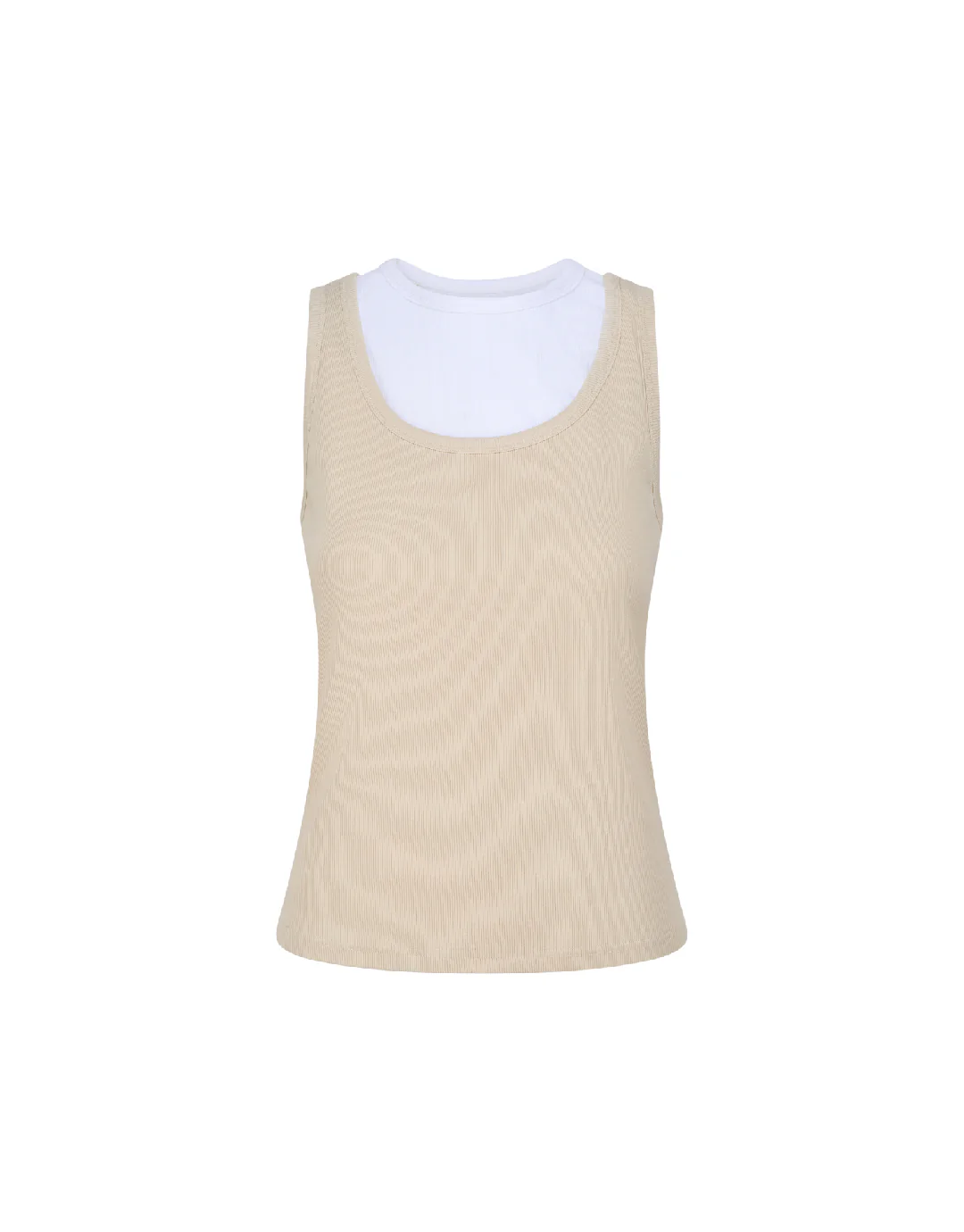 Millie Double Layer Tank - Sand/White - Image 8