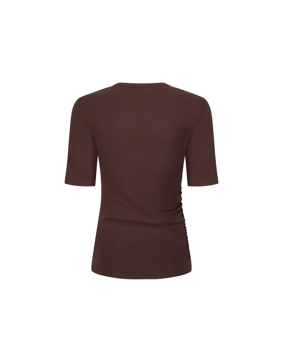 Ruched SS Tee - Choc - Image 8