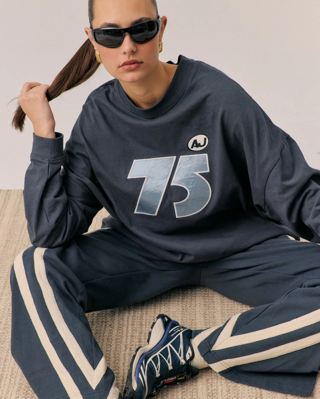 Daytona Long Sleeve Top - Washed Black - Image 6