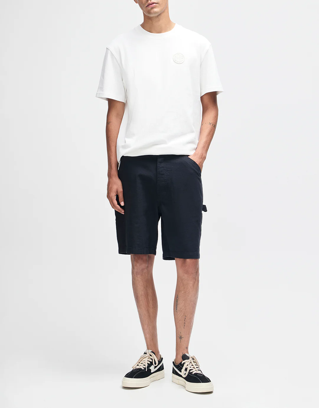 Big Fella Chambray Shorts - Black - Image 4