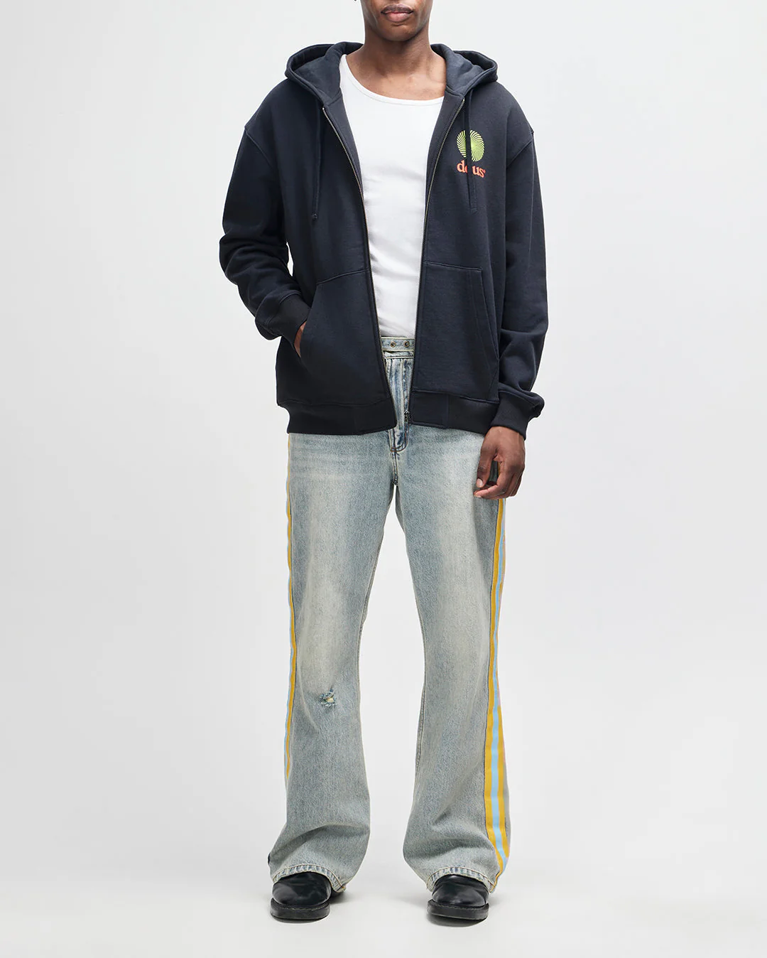 Strata Zip Hoodie - Black - Image 5