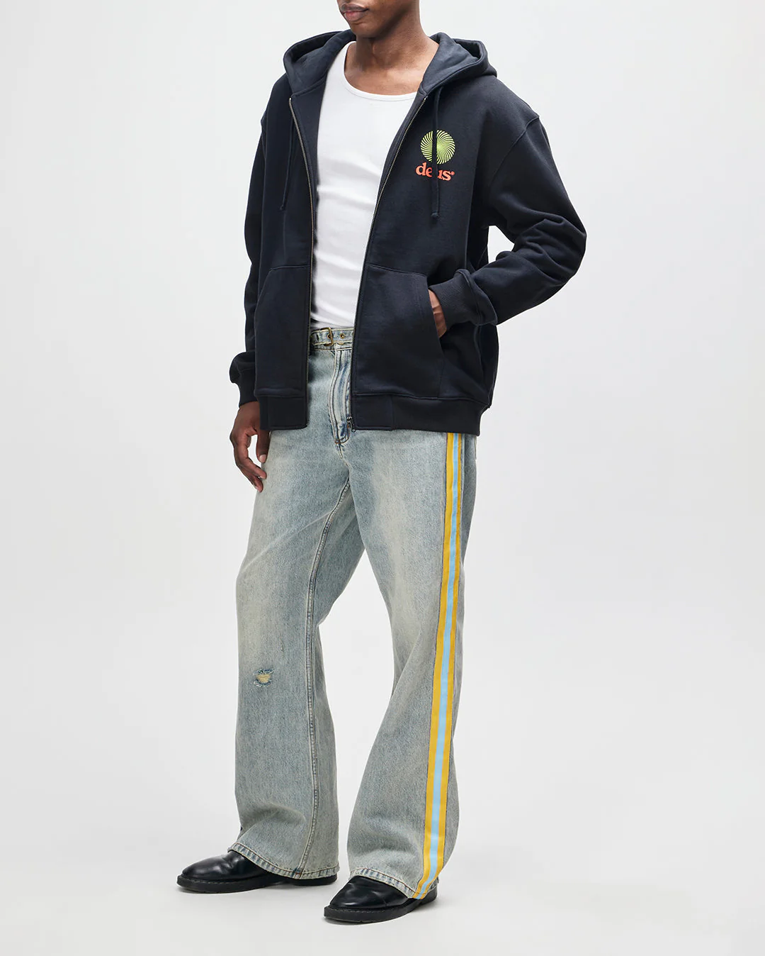 Strata Zip Hoodie - Black - Image 6