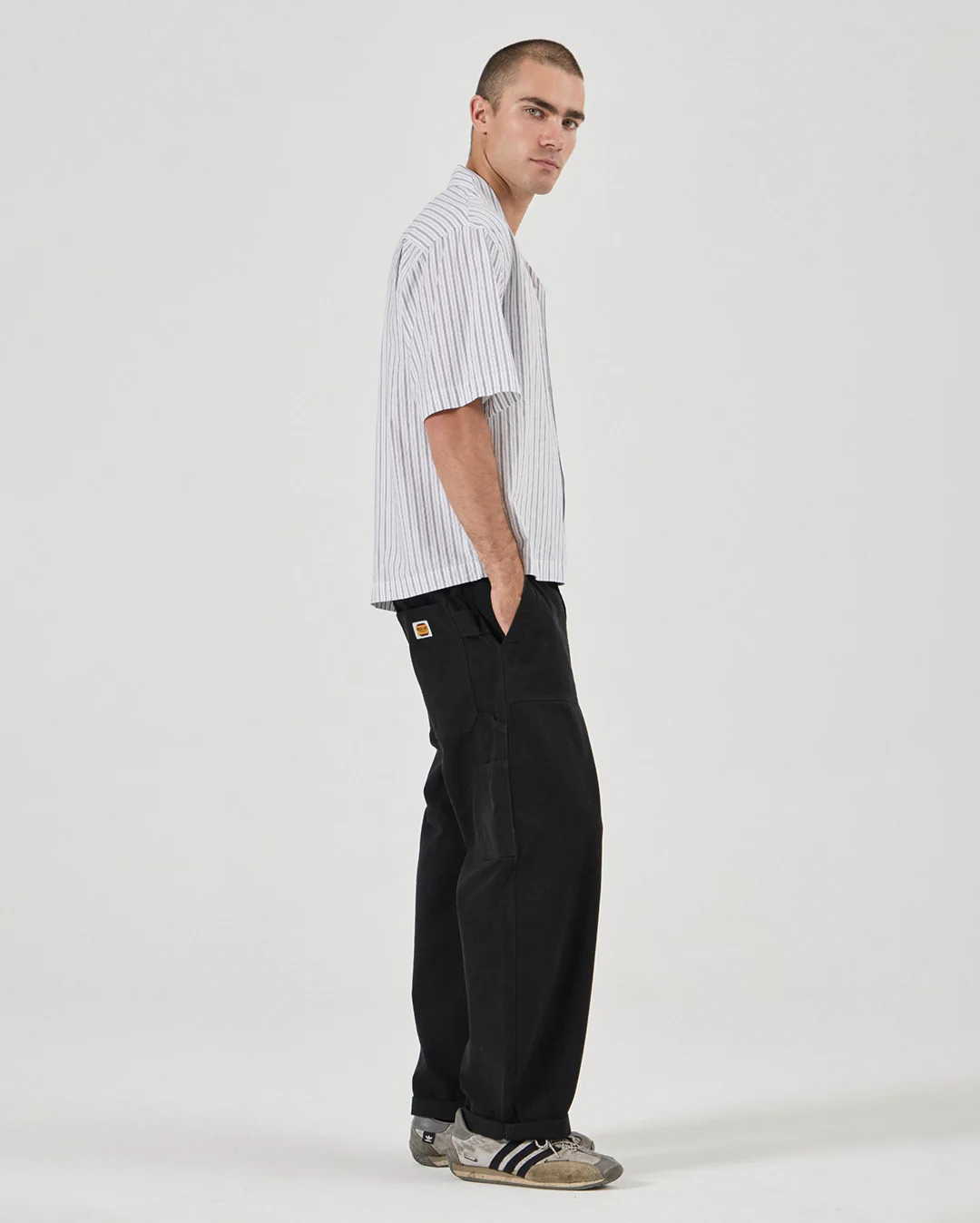 Ezy Barrel Work Canvas Roll Pants - Black - Image 6