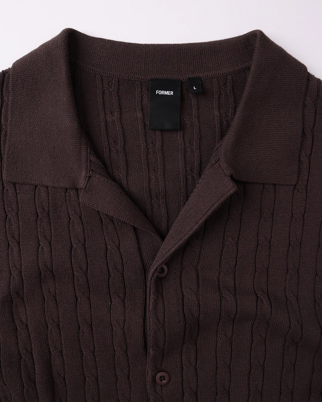 Marilyn Cable Short Sleeve Knit Shirt - Chocolate - Image 5