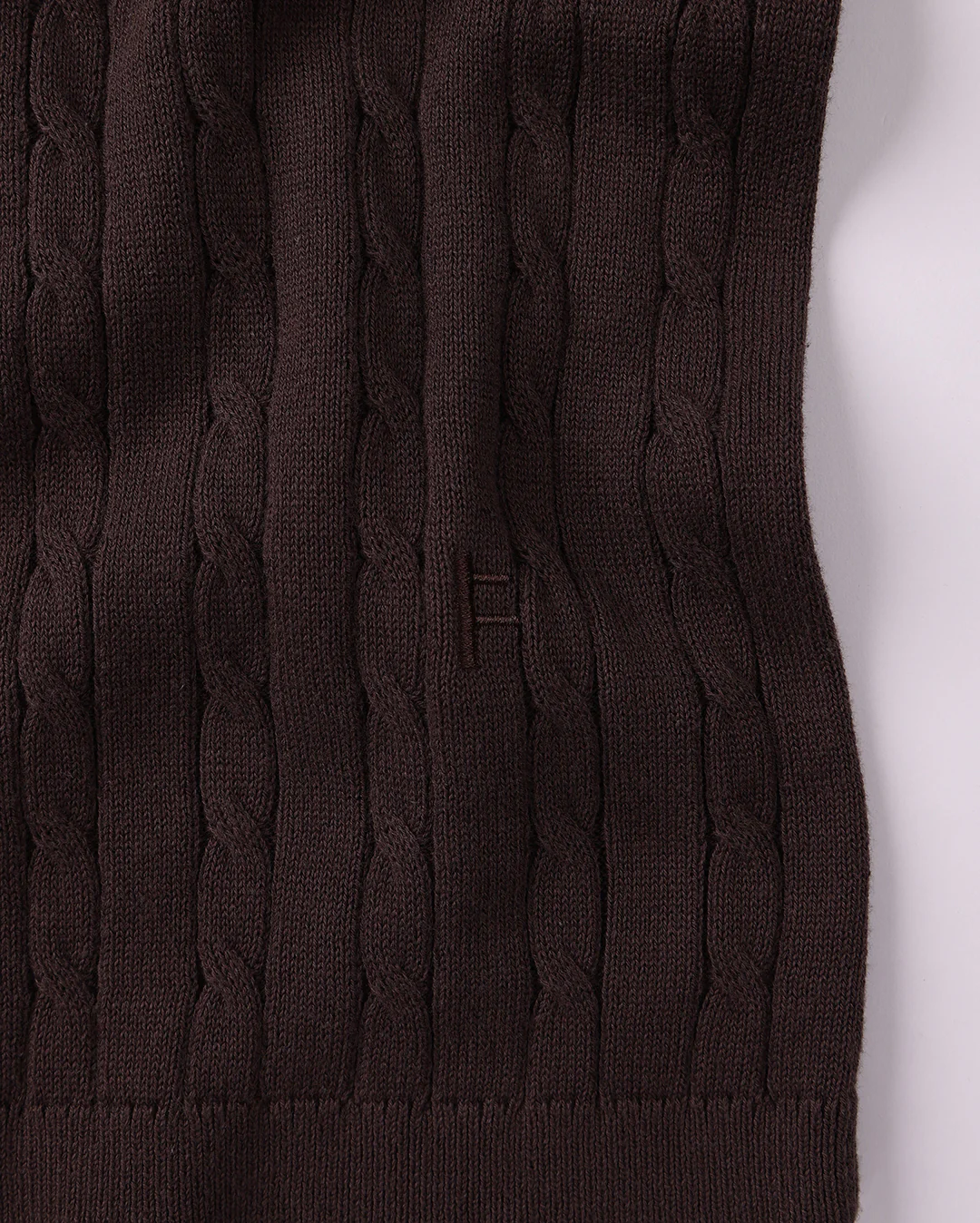 Marilyn Cable Short Sleeve Knit Shirt - Chocolate - Image 6