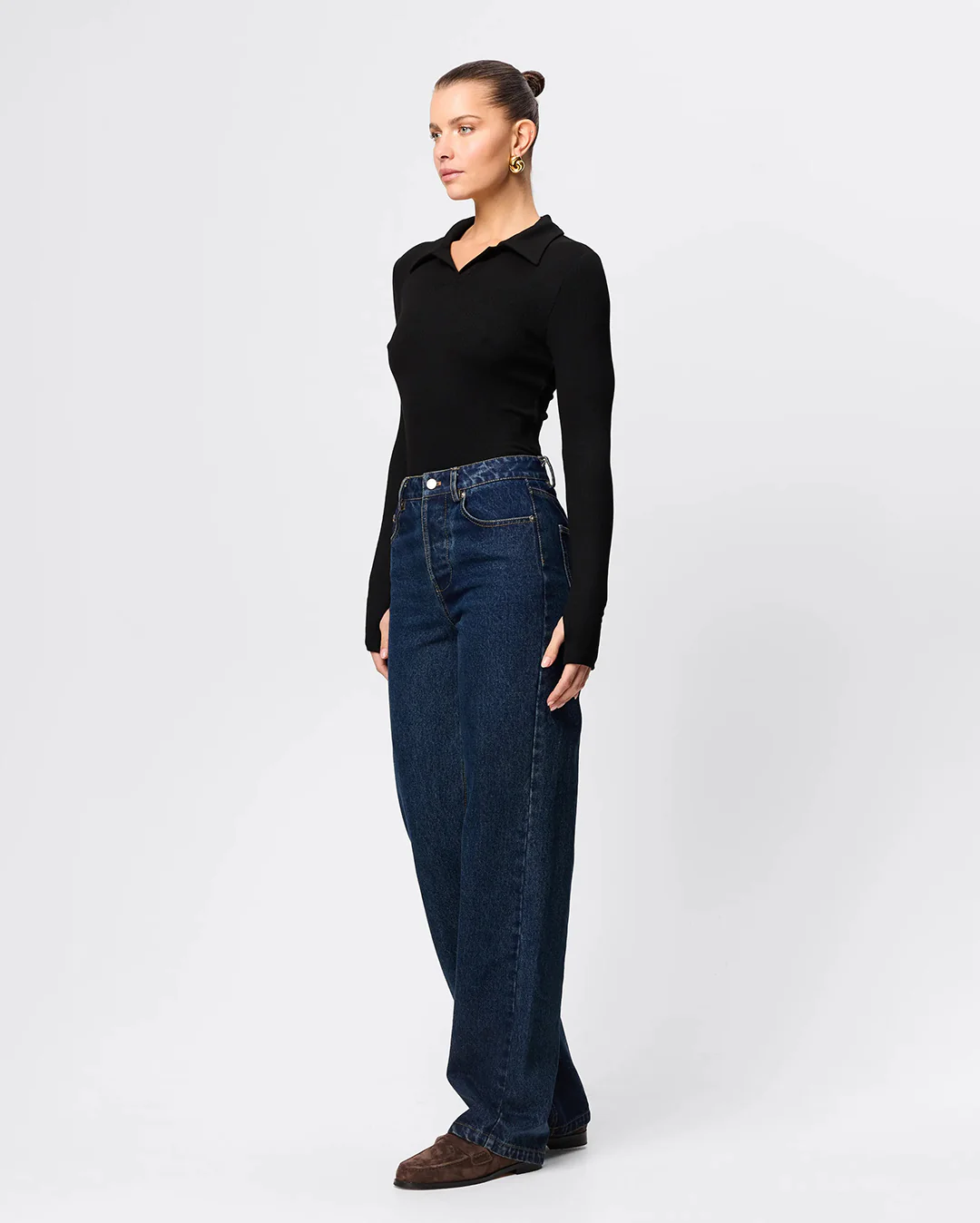 Florence Polo Top - Black - Image 3