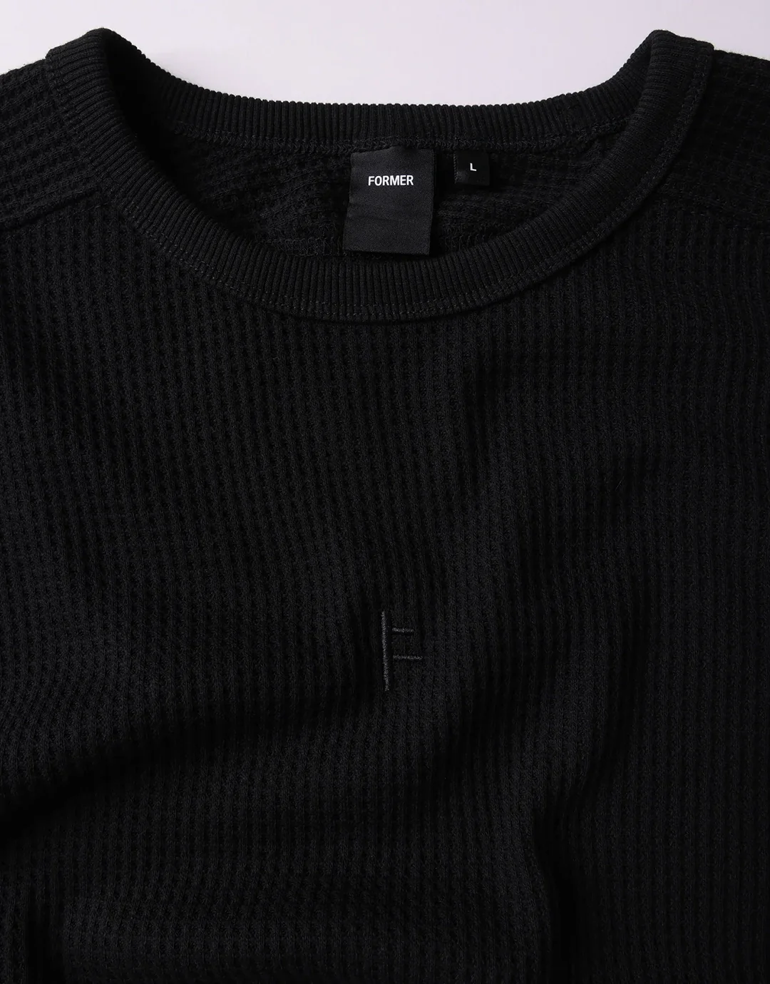 Franchise Waffle Long Sleeve T-Shirt - Black - Image 5