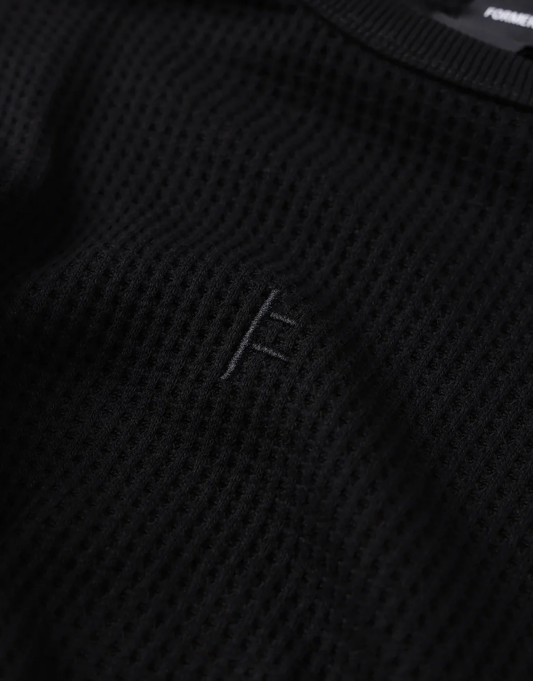 Franchise Waffle Long Sleeve T-Shirt - Black - Image 6