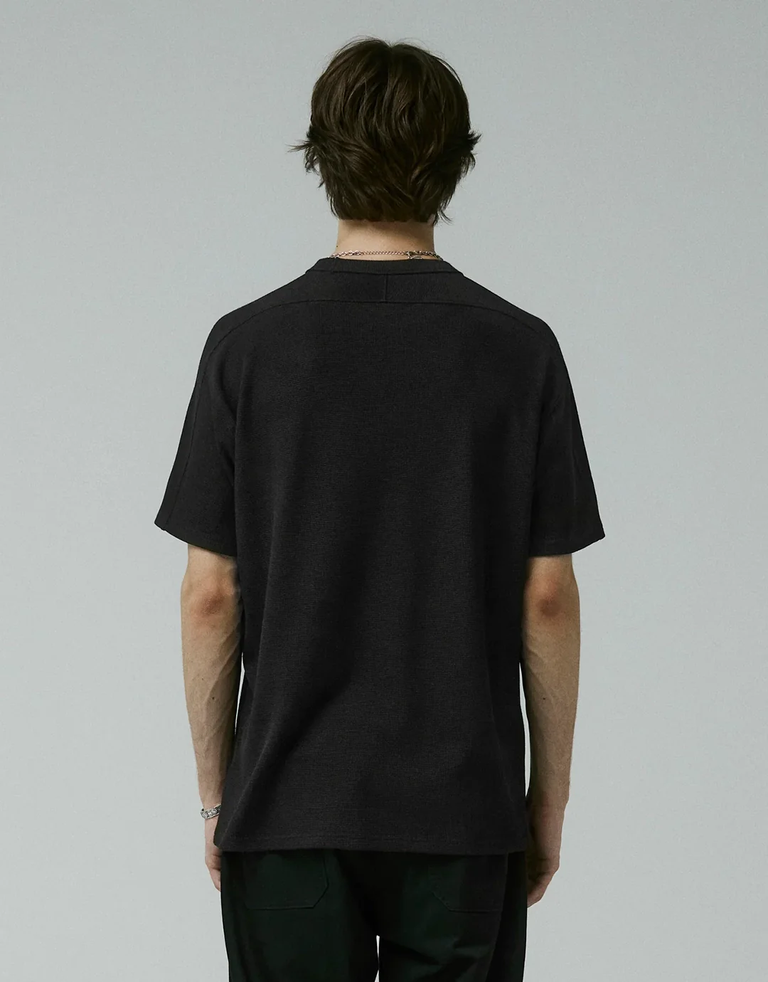 Franchise Waffle Short Sleeve T-Shirt - Black - Image 2