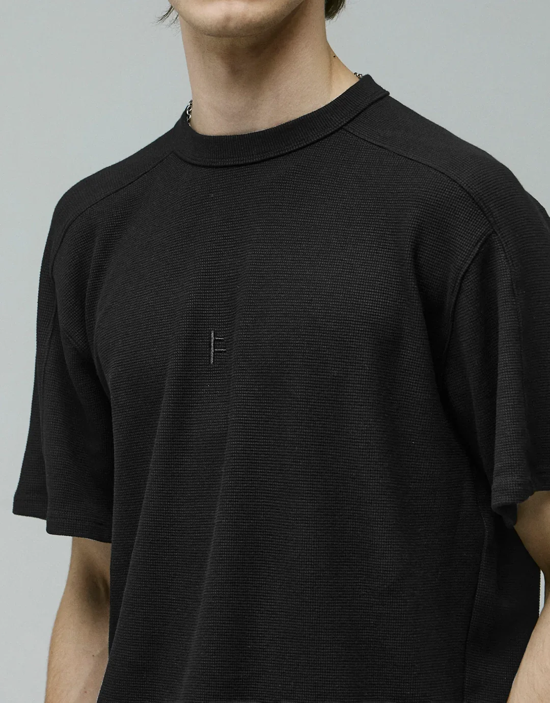 Franchise Waffle Short Sleeve T-Shirt - Black - Image 3