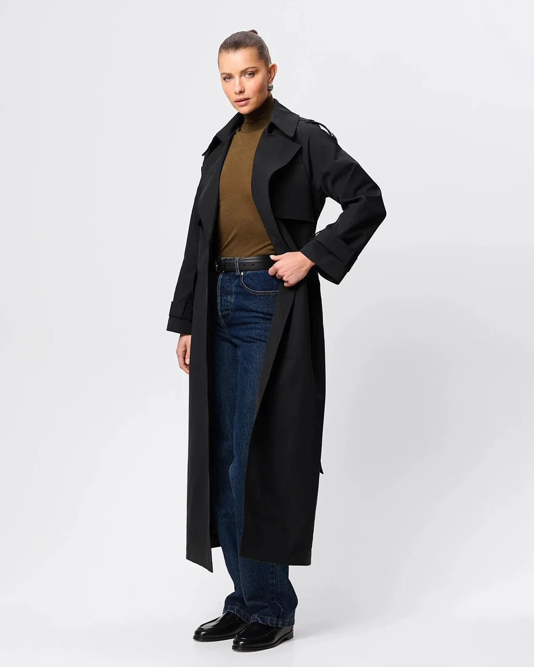 Franklin Trench Coat - Black - Image 3