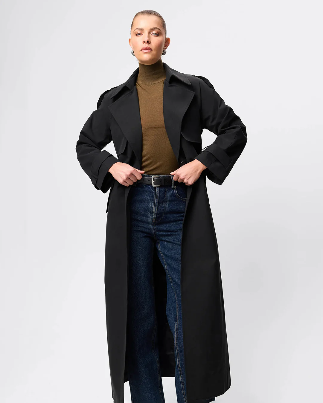 Franklin Trench Coat - Black - Image 4