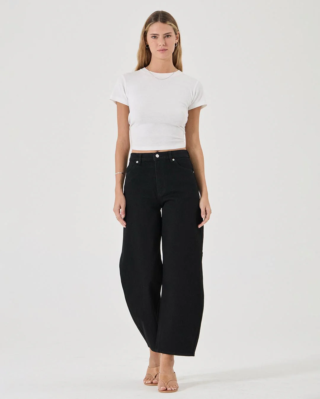 Gigi Barrel Denim Jeans - Jet Black - Image 6