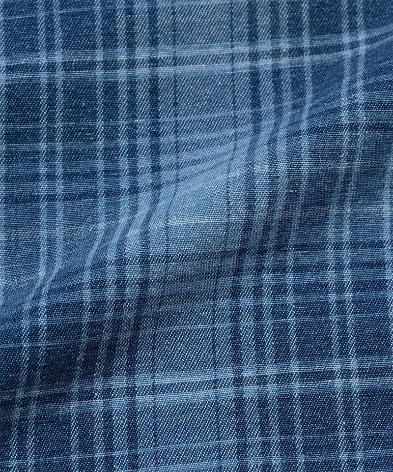 Lagoon Denim Plaid Shorts - Indigo Checkered Plaid - Image 2