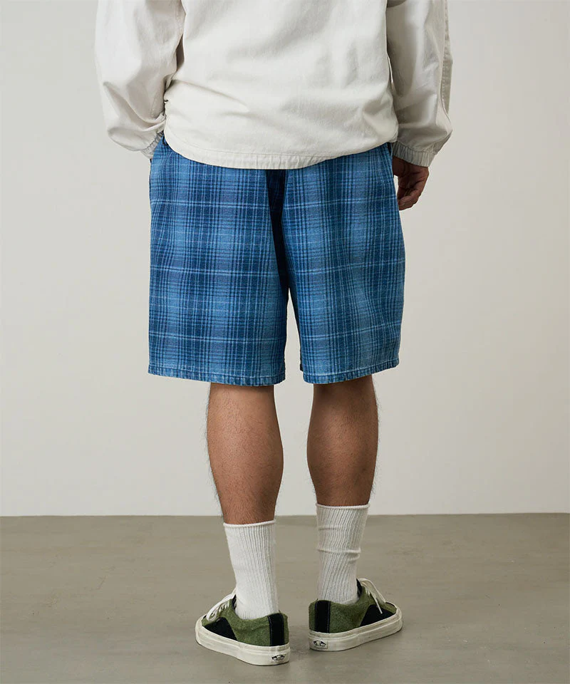 Lagoon Denim Plaid Shorts - Indigo Checkered Plaid - Image 6