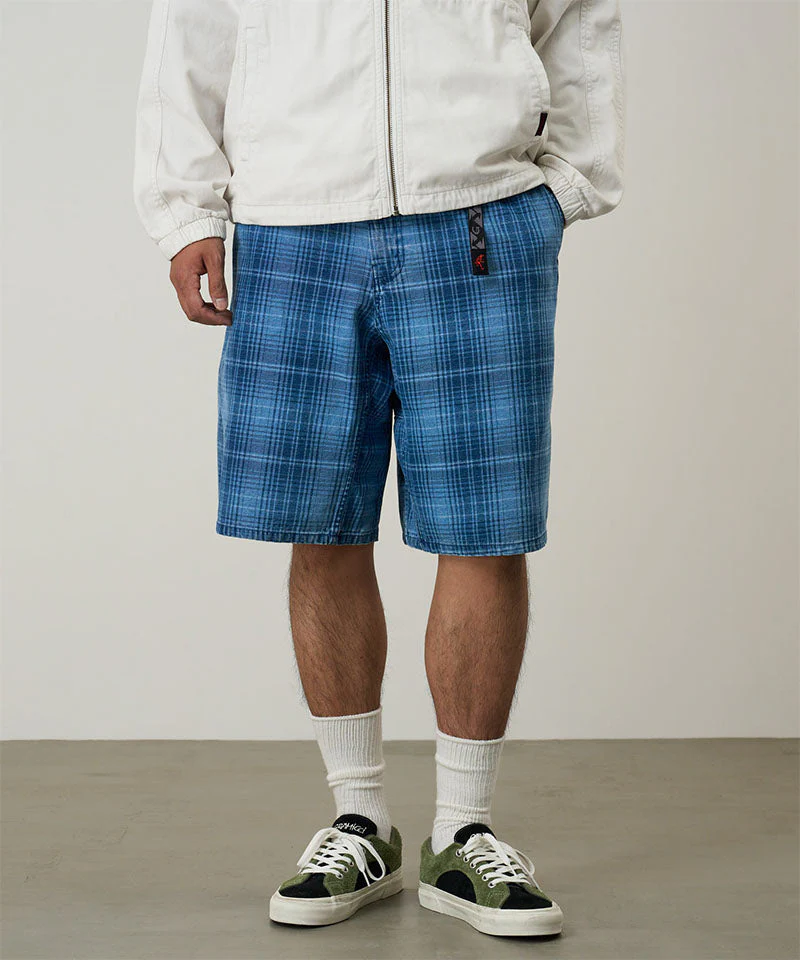 Lagoon Denim Plaid Shorts - Indigo Checkered Plaid - Image 8