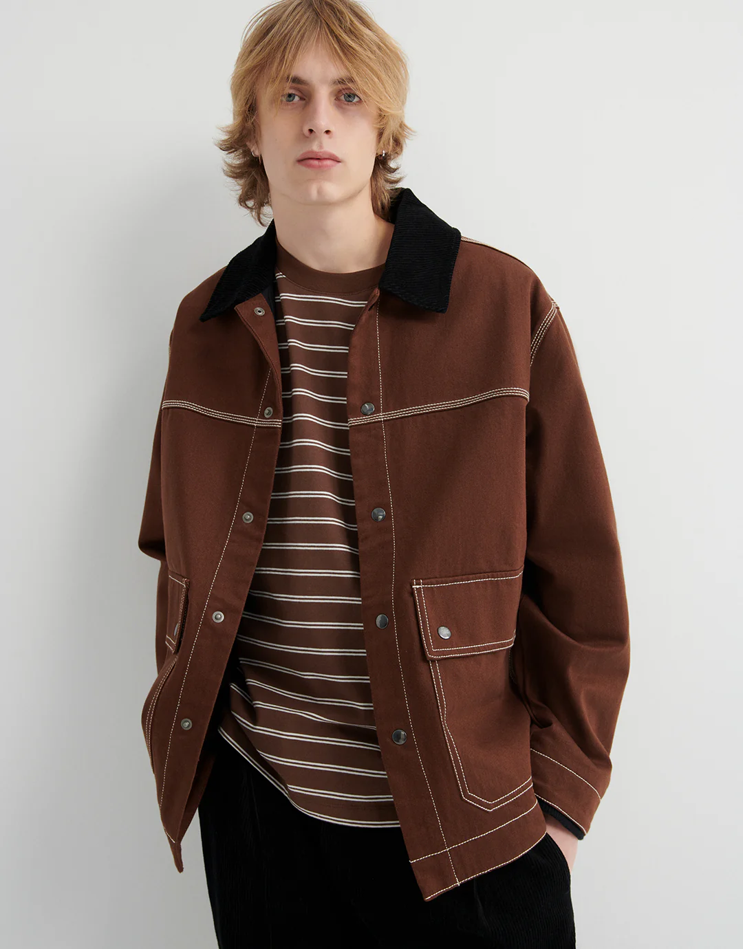 Staple Tee - Brown Stripe - Image 5