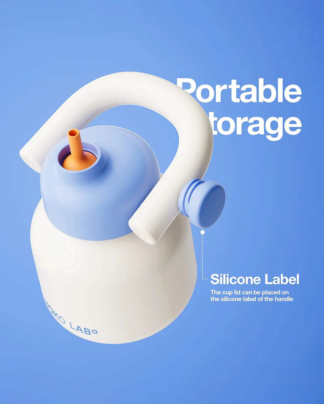 Chako Lab LinLin Kettle 1000ml - White & Blue - Image 5