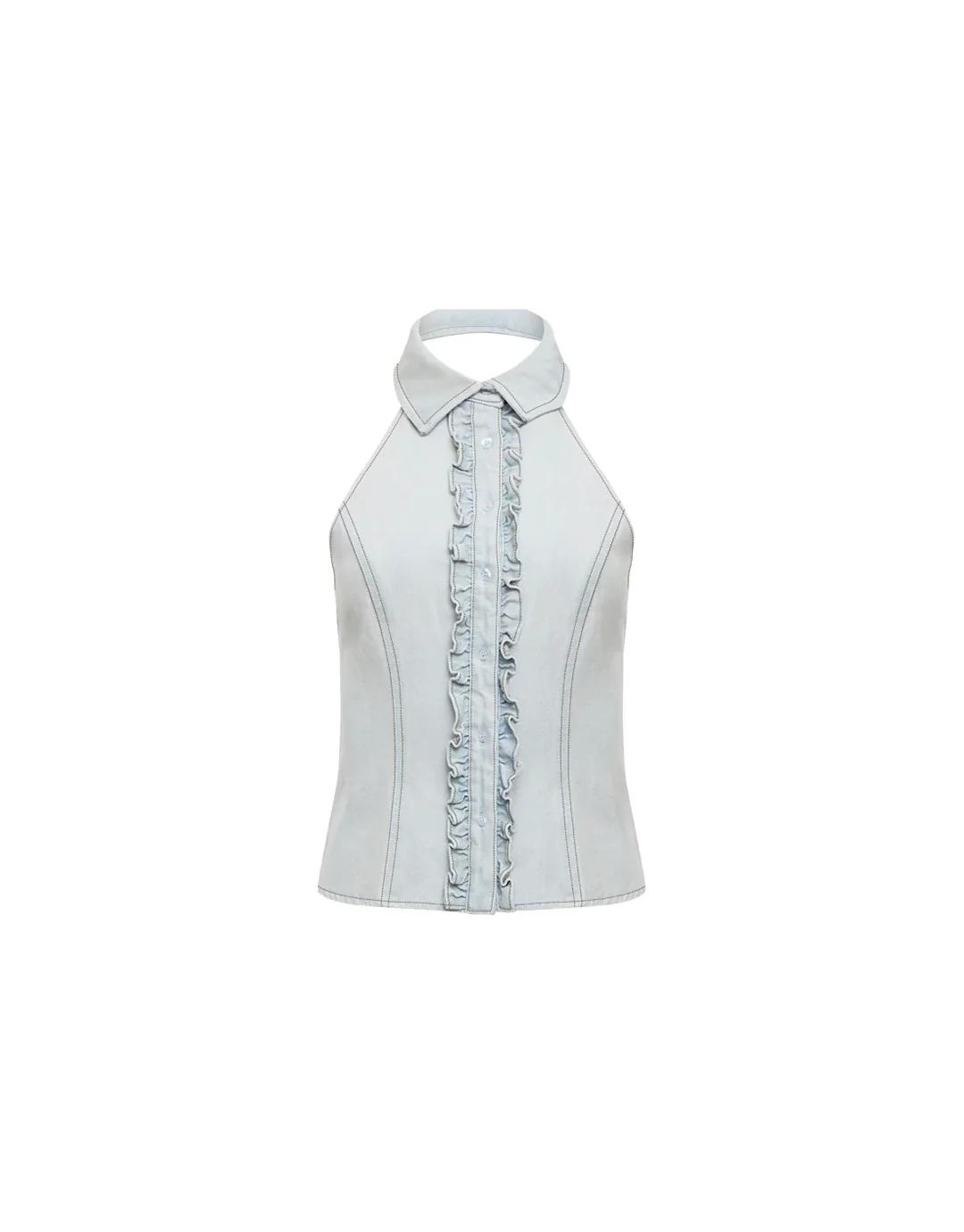 Afterglow Halter Top - Light Denim - Image 5