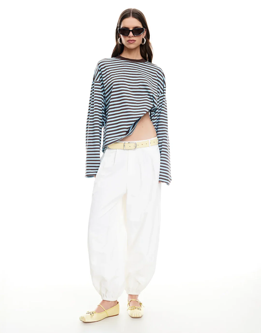 Bloom Long Sleeve Top - Chocolate Sea Stripe - Image 3