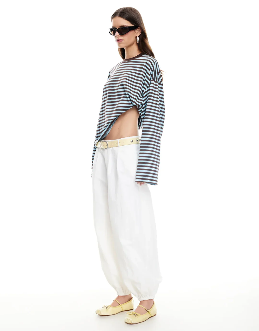 Bloom Long Sleeve Top - Chocolate Sea Stripe - Image 4