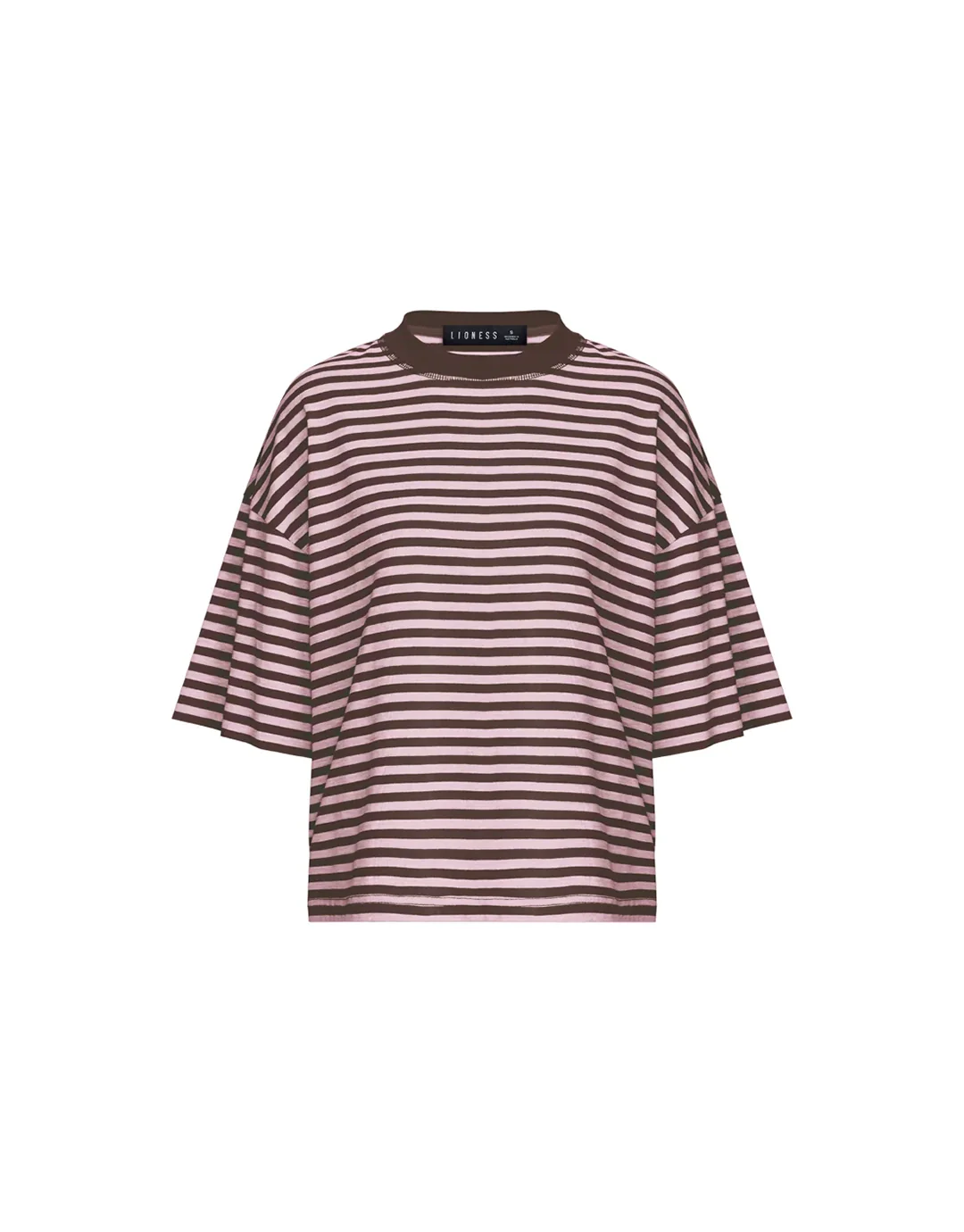 Bloom Short Sleeve Top - Chocolate Blush Stripe - Image 2