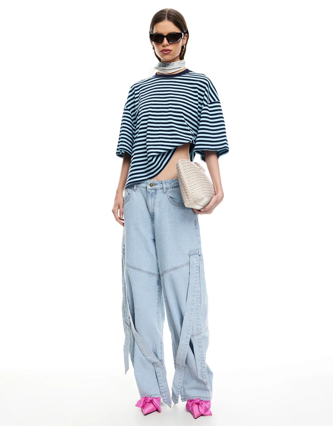 Bloom Short Sleeve Top - Navy Sea Stripe - Image 4
