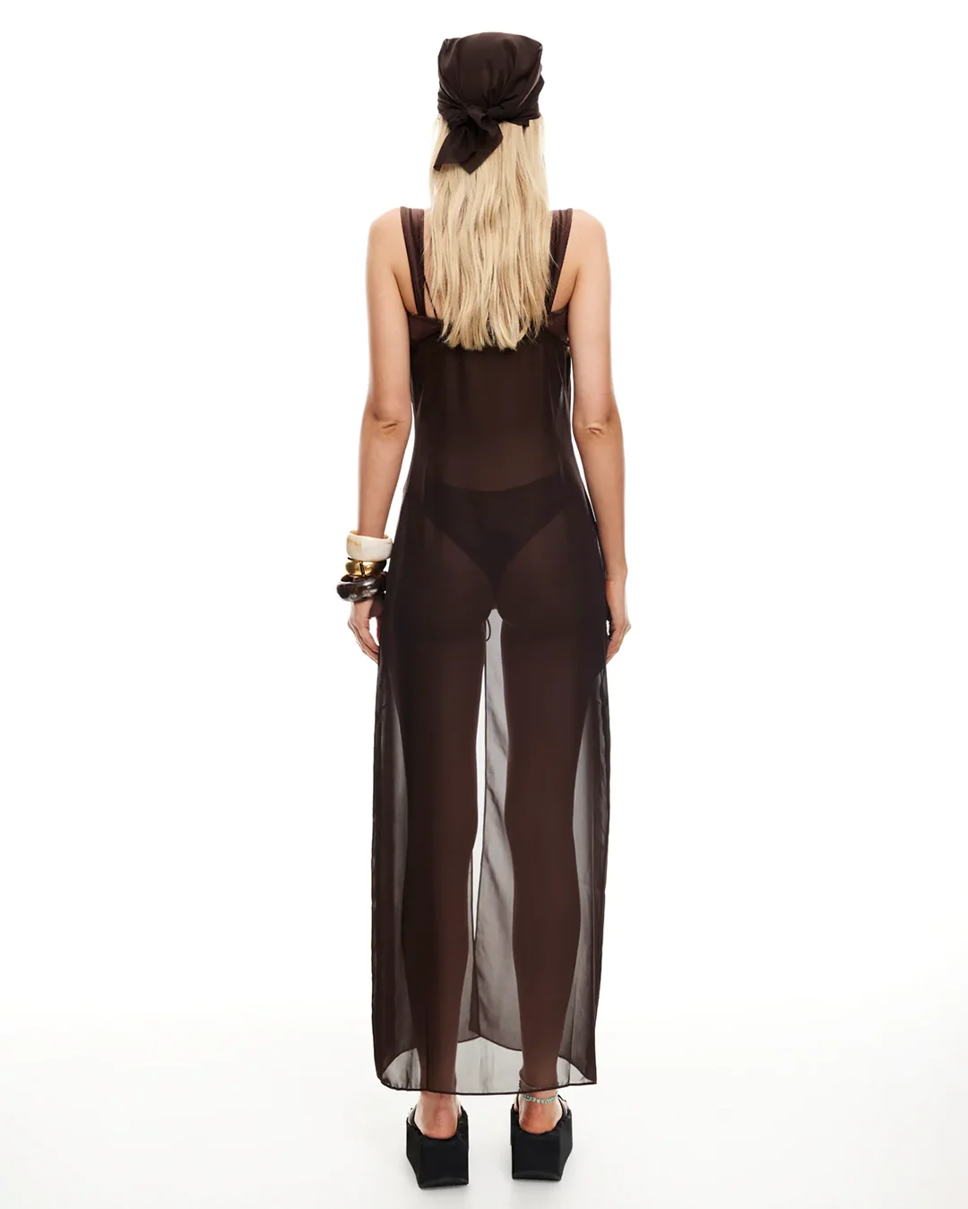 Dune Maxi Dress - Chocolate - Image 4