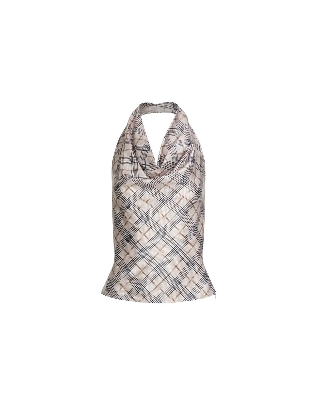 Heritage Halter - Beige Plaid - Image 5